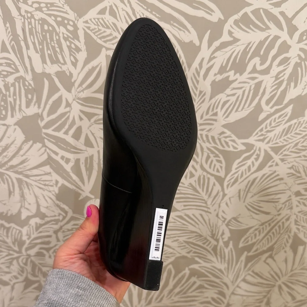 Tory Burch Black Wedges with Gold Logo - Picture 3 of 5